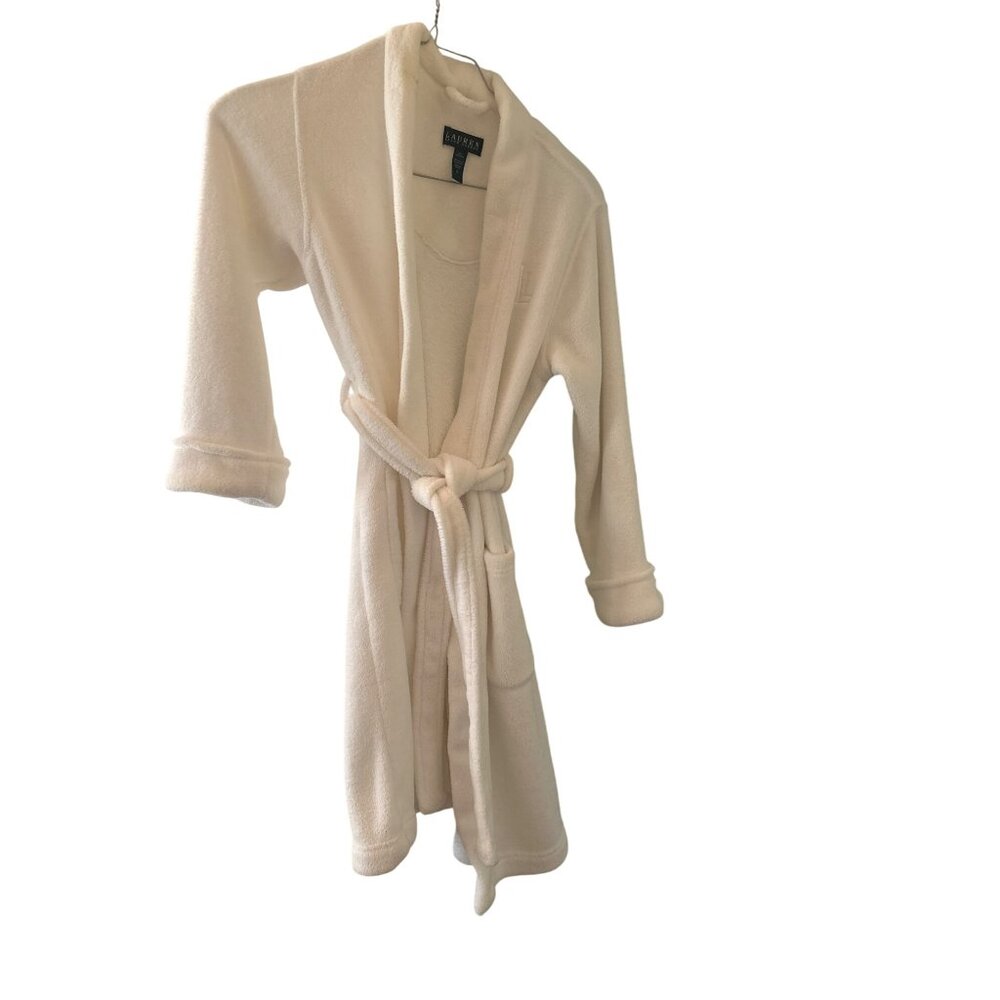 Lauren Ralph Lauren Plush‎ White Bath Lounge Robe Small